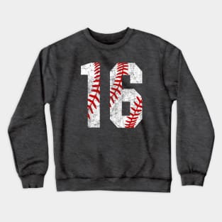 Vintage #16 Baseball Laces Baseball Mom Jersey Love Baseball T-shirt Crewneck Sweatshirt